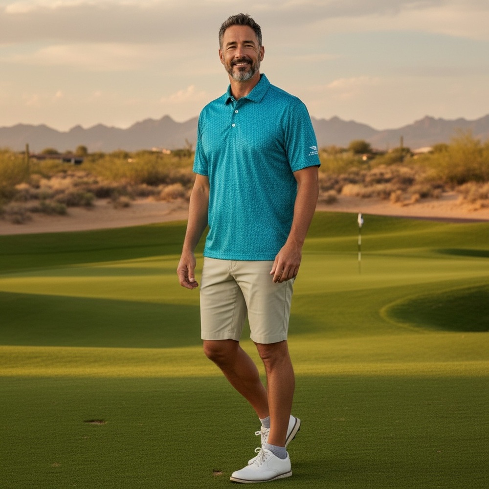 Peter Millar Mens Polo Golf Shirt Teal Green Summer Comfort Dove Mountain Medium